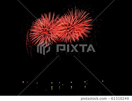 Colorful firework in night sky close up Colorful firework in night sky close up 61310249