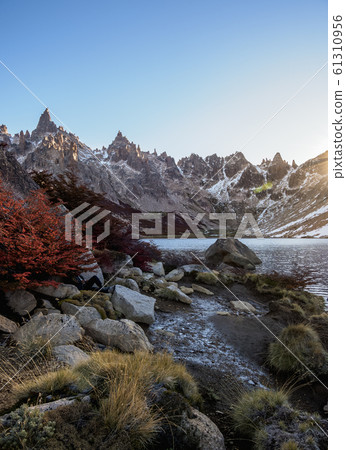 Toncek Lagoon and Cerro Catedral at sunset 61310956