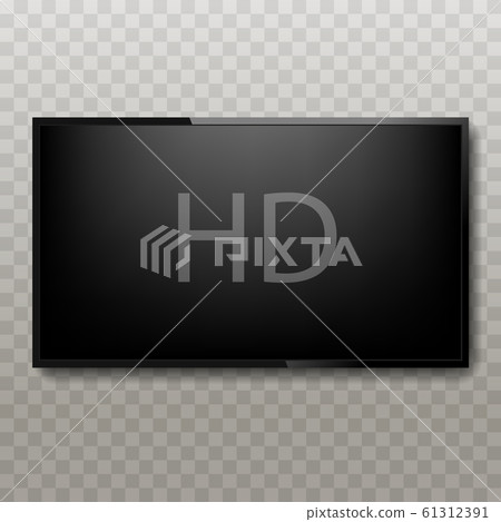 Realistic TV plazma with Text HD on Screen. Vector illustration on transparent background Realistic TV plazma with Text HD on Screen. Vector illustration on transparent background 61312391