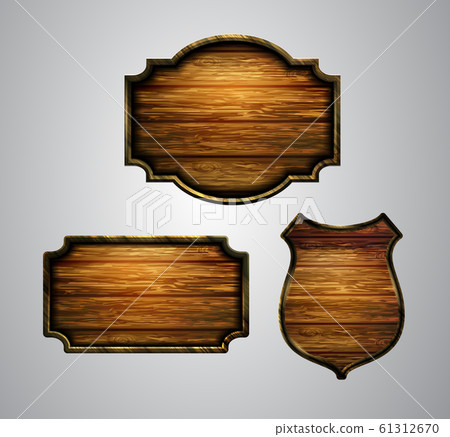 Vector realistic illustration of wooden signboard 61312670