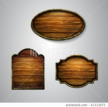Vector realistic illustration of wooden signboard Vector realistic illustration of wooden signboard 61312673