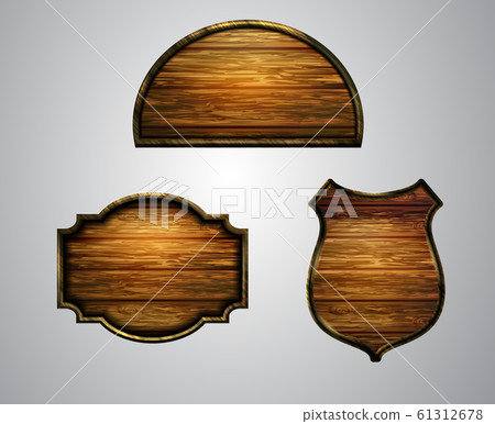 Vector realistic illustration of wooden signboard 61312678