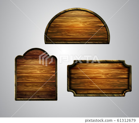Vector realistic illustration of wooden signboard 61312679