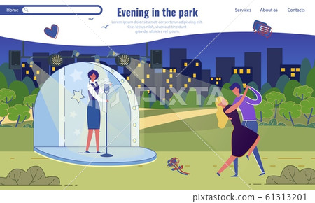 Romantic Evening in Park Flat Landing Page Design Romantic Evening in Park Flat Landing Page Design 61313201