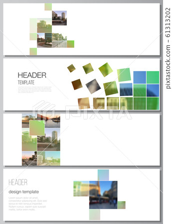 Vector layout of headers, banner design templates for website footer design, horizontal flyer design, website header backgrounds. Abstract project with clipping mask green squares for your photo. Vector layout of headers, banner design templates for website footer design, horizontal flyer design, website header backgrounds. Abstract project with clipping mask green squares for your photo. 61313202