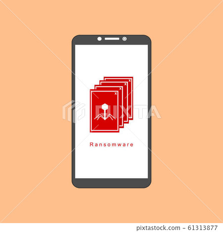 smartphone virus alert. Malware trojan 61313877