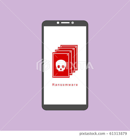 smartphone virus alert. Malware trojan 61313879