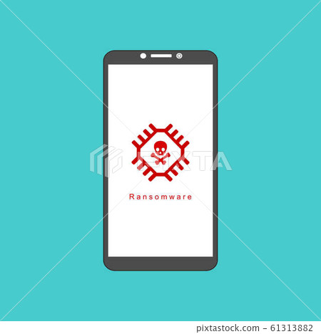 smartphone virus alert. Malware trojan 61313882