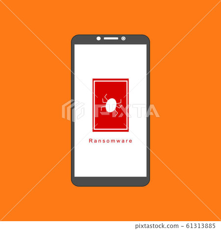 smartphone virus alert. Malware trojan 61313885