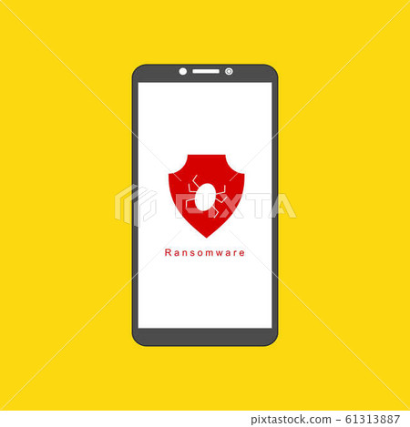 smartphone virus alert. Malware trojan 61313887