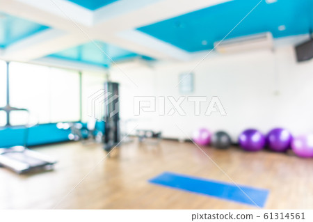 Abstract blur gym room interior with fitness equipment Abstract blur gym room interior with fitness equipment 61314561