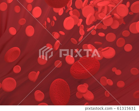 Red blood cell is flowing in blood vessel of body. Red blood cell is flowing in blood vessel of body. 61315631