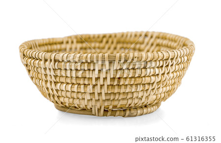 vintage weave wicker basket an isolated on white 61316355