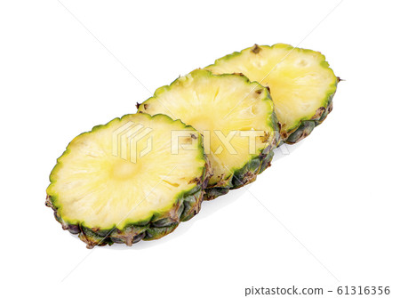 pineapple with slices an isolated on white pineapple with slices an isolated on white 61316356
