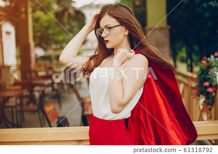 businesswoman in a park 61318792