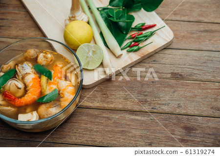 Hot and sour seafood soup (Tom Yum) 61319274