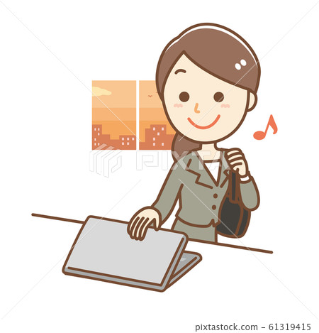 準時離開辦公室的婦女 61319415