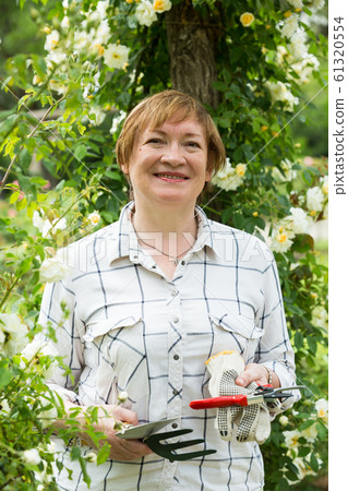senior woman gardener 61320554