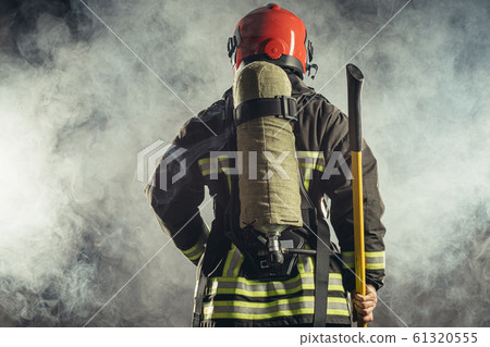 ready to save people from fire. fireman isolated ready to save people from fire. fireman isolated 61320555