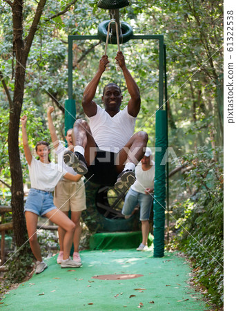 Trolls or Zip Line - this is speed descent along rope or rope stretched at an angle Trolls or Zip Line - this is speed descent along rope or rope stretched at an angle 61322538