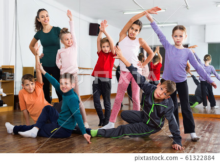 Children dancing contemp in studio smiling and having fun 61322884