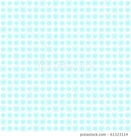 Cyan heart pattern with dots and squares. Seamless 61323114