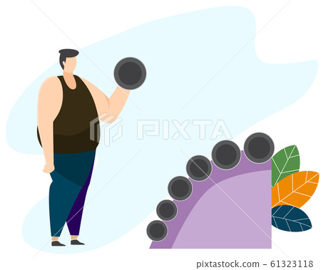 Strong man working out with dumbbells in Fitness Strong man working out with dumbbells in Fitness 61323118