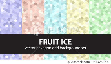 Hexagon pattern set "Fruit Ice". Vector seamless Hexagon pattern set "Fruit Ice". Vector seamless 61323143