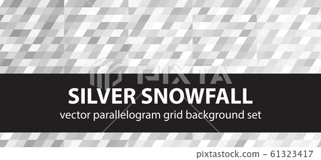 Parallelogram pattern set Silver Snowfall. Vector 61323417