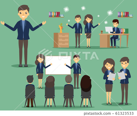 Business people at the office set. Posing and 61323533