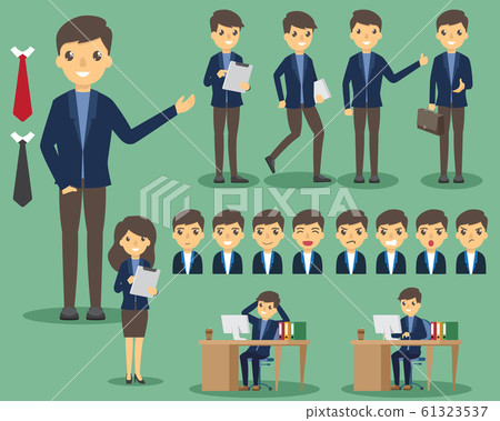 Business people at the office set. Posing and 61323537