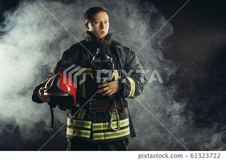 brave and strong fireman in uniform brave and strong fireman in uniform 61323722