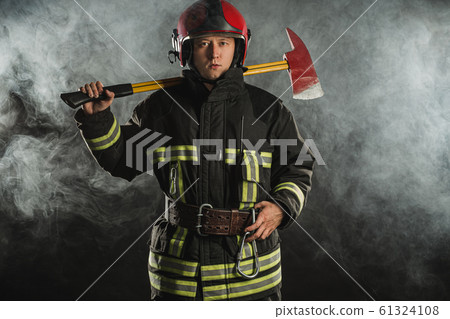 portrait of confident fireman 61324108