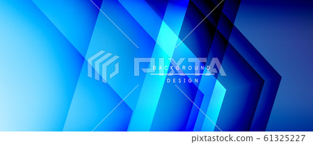 Arrow lines, technology digital template with shadows and lights on gradient background. Trendy simple fluid color gradient abstract background with dynamic straight shadow lines effect 61325227