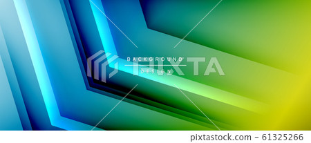 Arrow lines, technology digital template with shadows and lights on gradient background. Trendy simple fluid color gradient abstract background with dynamic straight shadow lines effect 61325266