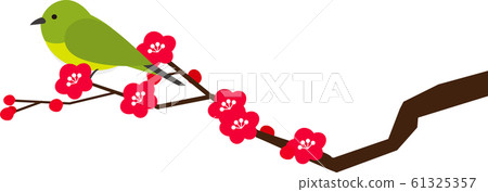 Early spring, plum, branch, white-eye 61325357