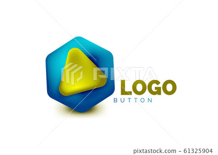 Play, arrow or download button icon, minimal design business logo template. 3d geometric bold in relief style with color blend steps effect. Vector Illustration For Wallpaper, Banner, Background, Card Play, arrow or download button icon, minimal design business logo template. 3d geometric bold in relief style with color blend steps effect. Vector Illustration For Wallpaper, Banner, Background, Card 61325904
