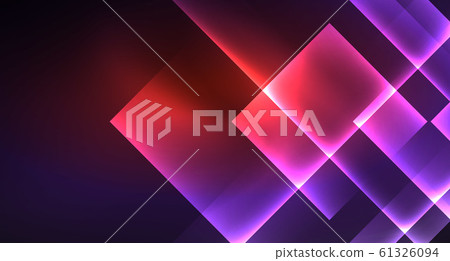 Neon shiny color squares on black, modern template 61326094