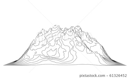 Curve lines in shape of part of mountain range Curve lines in shape of part of mountain range 61326452