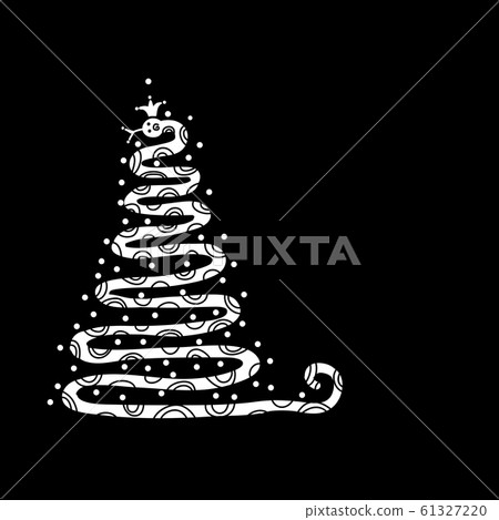 Abstract christmas tree design with snake shape, Abstract christmas tree design with snake shape, 61327220