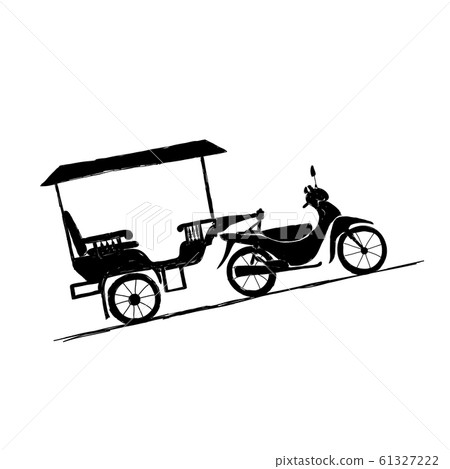 Motorbike trailer, taxi in asian cities Motorbike trailer, taxi in asian cities 61327222
