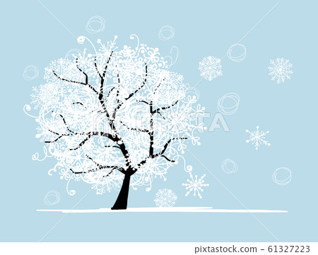 Winter tree for your design. Christmas holiday. 61327223