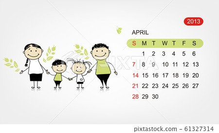 Vector calendar 2013. Family illustration for your Vector calendar 2013. Family illustration for your 61327314