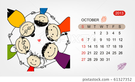 Vector calendar 2013. Family illustration for your Vector calendar 2013. Family illustration for your 61327352