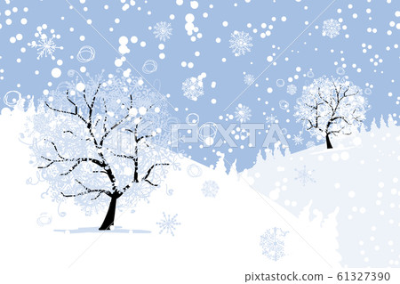 Winter tree for your design. Christmas holiday. Winter tree for your design. Christmas holiday. 61327390