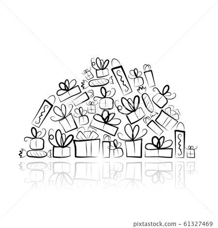 Heap of gift boxes for your design 61327469