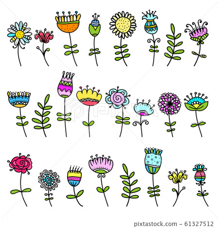 Sketch of floral elements for your design Sketch of floral elements for your design 61327512