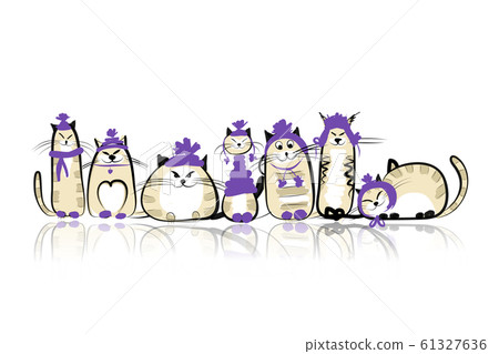 Funny cats family for your design Funny cats family for your design 61327636