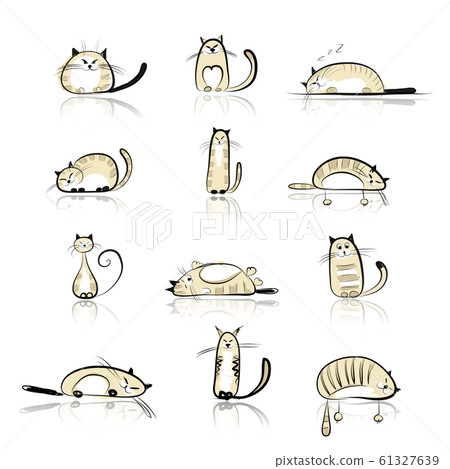 Funny cats collection for your design 61327639