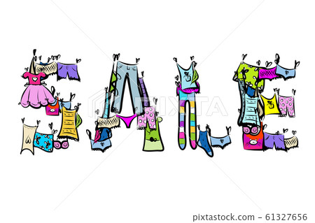 Sale of clothes. Sketch for your design 61327656